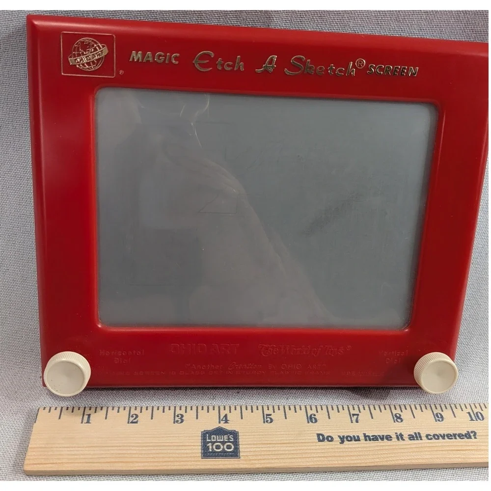 Ohio Art Etch A Sketch Kids Unisex OS Red Good Vintage Mechanical Drawing Toy